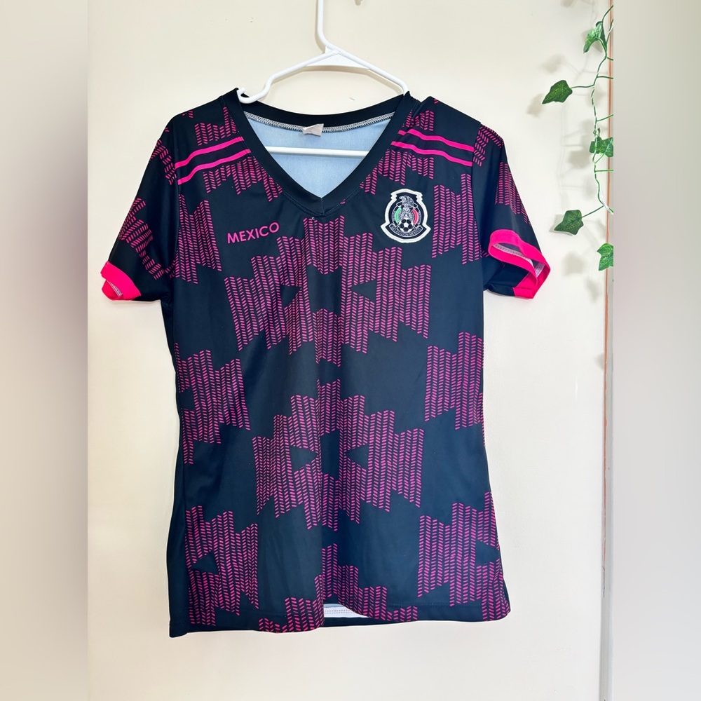 Women Mexico Graphic Jersey - Black and Pink